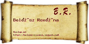 Belász Roxána névjegykártya